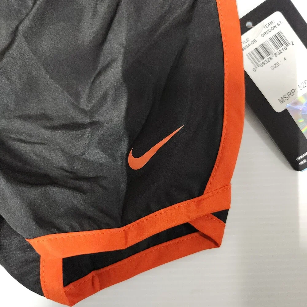 Nike Dri-Fit Oregon State Beavers Kids Running Shorts Size 4 Polyester Black 140